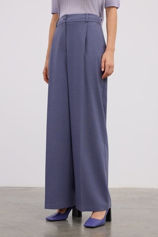 Pantaloni wide legs  - Blu