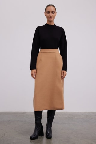 Gonna taglio dritto  - Marrone