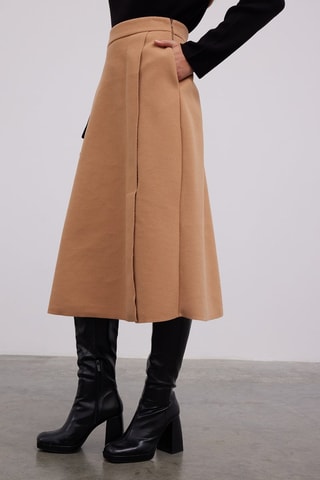 Gonna taglio dritto  - Marrone