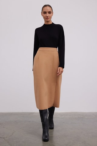 Gonna taglio dritto  - Marrone