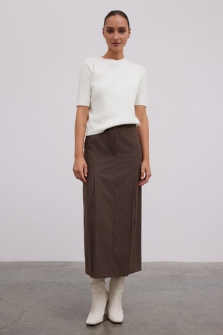 Gonna lunga plissé  - Marrone