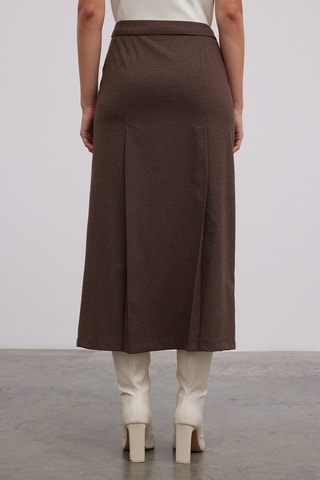 Gonna lunga plissé  - Marrone