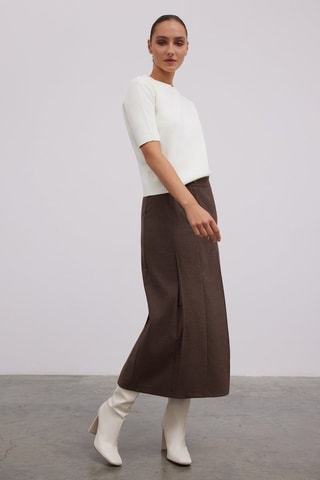 Gonna lunga plissé  - Marrone