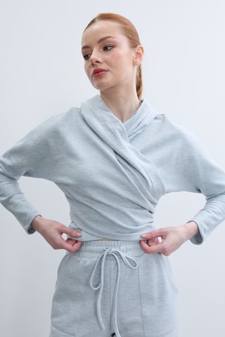 Top con cappuccio  - Blu