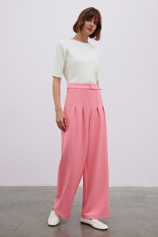 Pantaloni wide legs  - Rosa