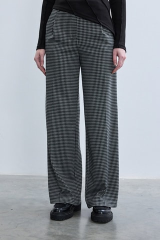 Pantaloni wide legs  - Nero e grigio