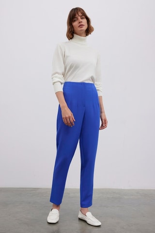 Pantaloni a vita alta  - Blu