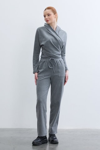 Top con cappuccio  - Grigio