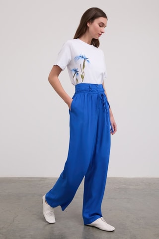 Pantaloni a vita alta  - Blu