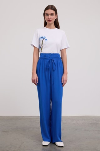 Pantaloni a vita alta  - Blu