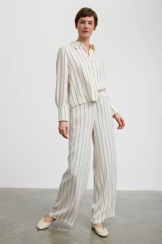 Pantaloni wide legs  - Bianco e nero