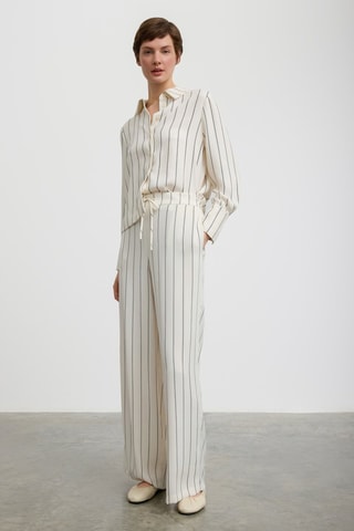 Pantaloni wide legs  - Bianco e nero