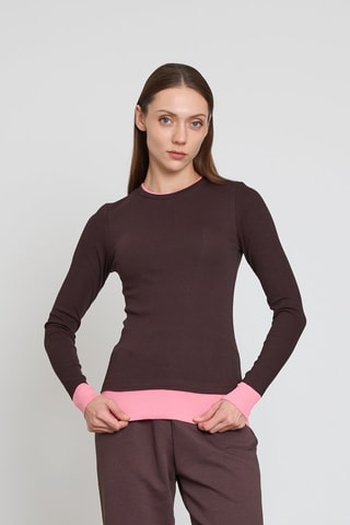 Top  - Marrone e rosa