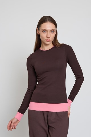 Top  - Marrone e rosa