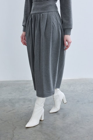 Gonna midi a vita alta  - Grigio