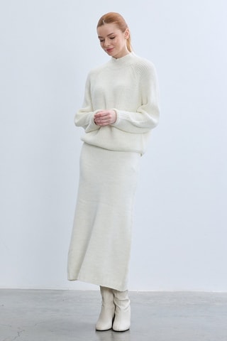 Gonna midi  - Bianco