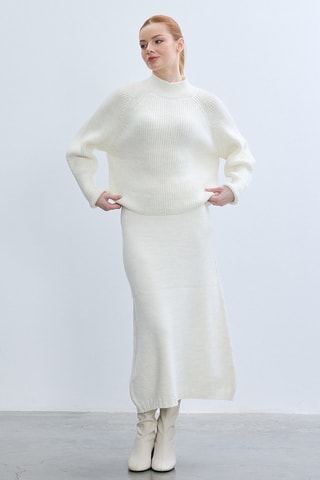 Gonna midi  - Bianco