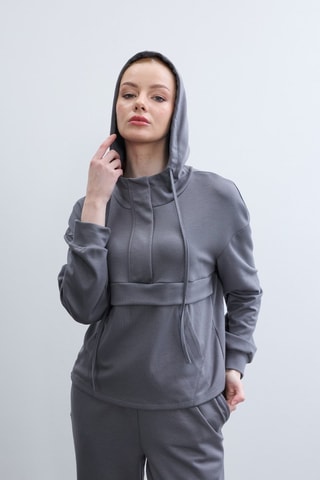 Felpa con cappuccio  - Grigio