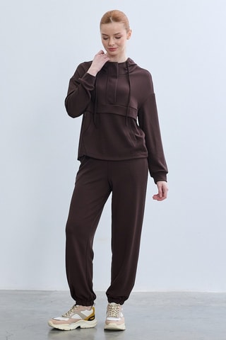 Felpa con cappuccio  - Marrone