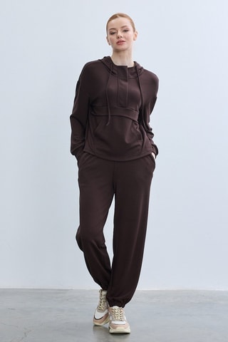 Felpa con cappuccio  - Marrone