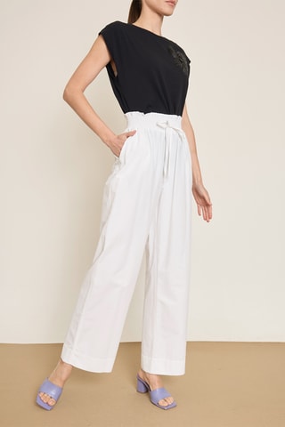 Pantaloni wide legs - Bianco