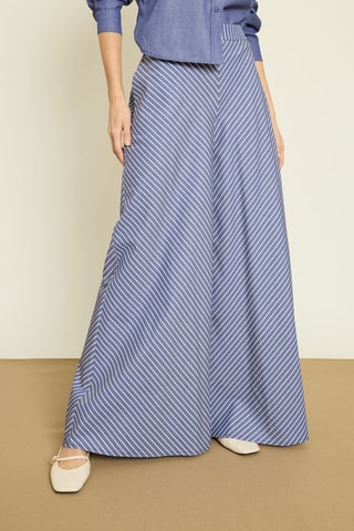 Pantaloni wide legs - Blu