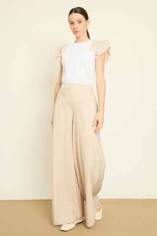 Pantaloni wide legs - Beige