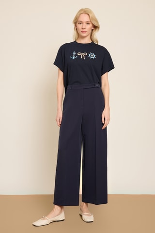 Pantaloni wide legs - Navy
