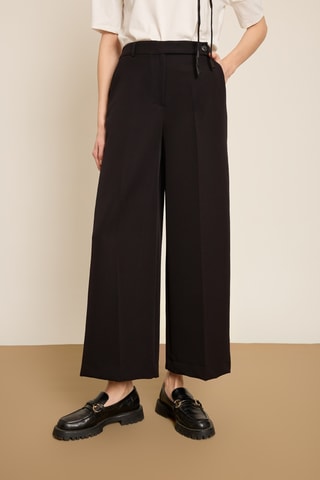 Pantaloni wide legs - Nero