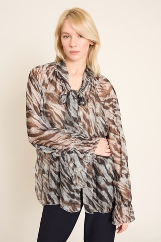 Camicia relaxed in seta - Multicolore