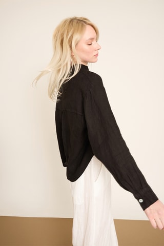 Camicia in lino - Nero