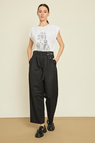 Pantaloni wide legs - Nero