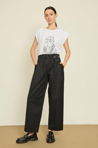 Pantaloni wide legs - Nero