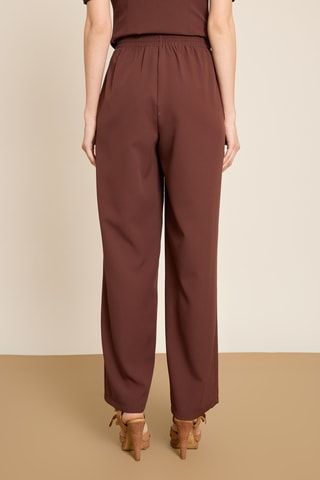 Pantaloni wide legs a vita alta - Marrone