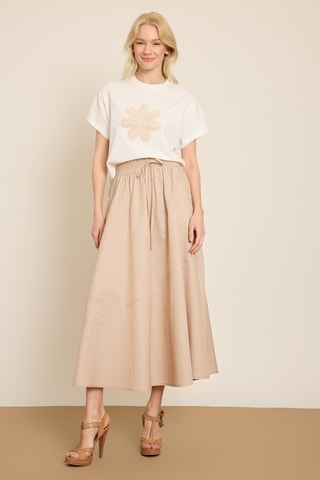 Gonna lunga a vita alta - Beige