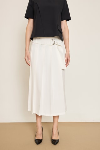 Gonna plissé - Beige