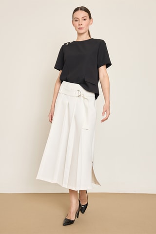 Gonna plissé - Beige