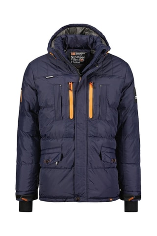 Chaqueta con capucha - Azul y naranja