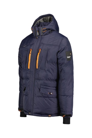 Chaqueta con capucha - Azul y naranja