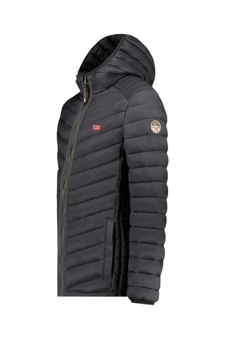 Anorak con capucha - Negro y rojo