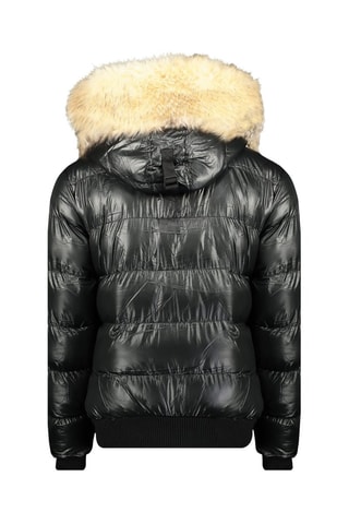 Anorak con capucha - Negro y rojo