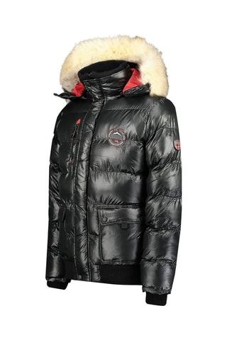 Anorak con capucha - Negro y rojo