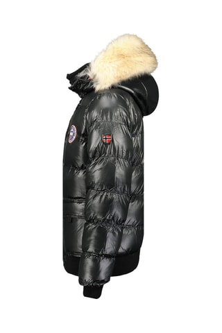 Anorak con capucha - Negro y rojo