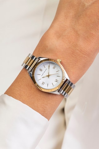 Montre à quartz en acier - Argenté et doré