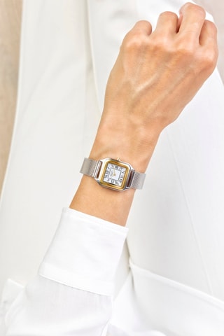 Montre à quartz en acier plaqué ion argent - Frederic Graff