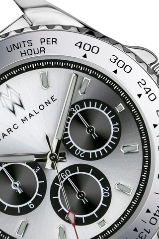 Montre à quartz en acier - Argenté et noir