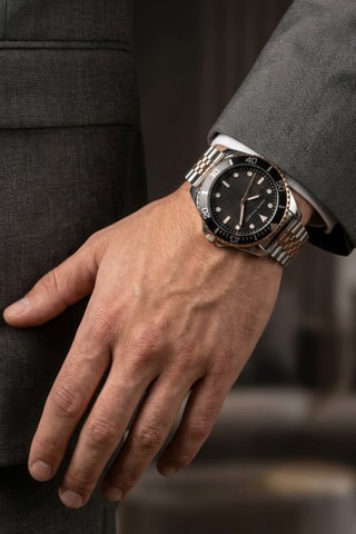 Montre à quartz en acier - Argenté et doré - Marc Malone