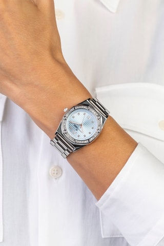 Montre à quartz en acier - Argenté et bleu - Frederic Graff