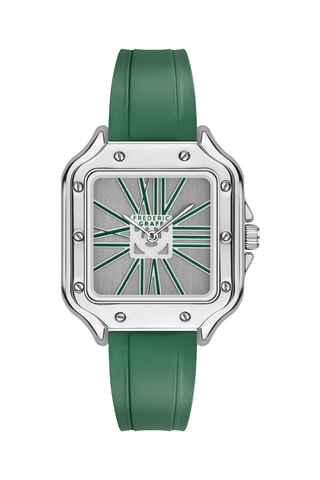 Montre à quartz en silicone - Vert et argenté