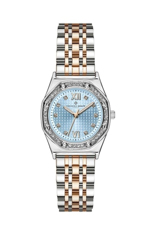 Montre à quartz en acier - Argenté et bleu - Frederic Graff